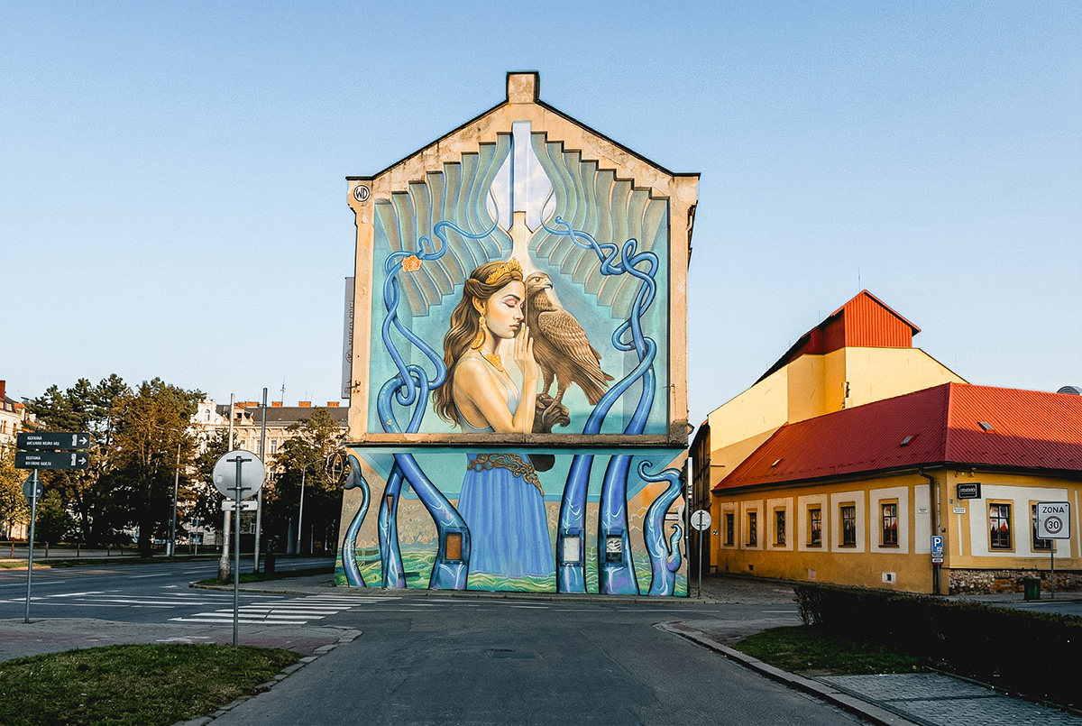 Boční pohled na historickou budovu Mlýnská 4 v Olomouci